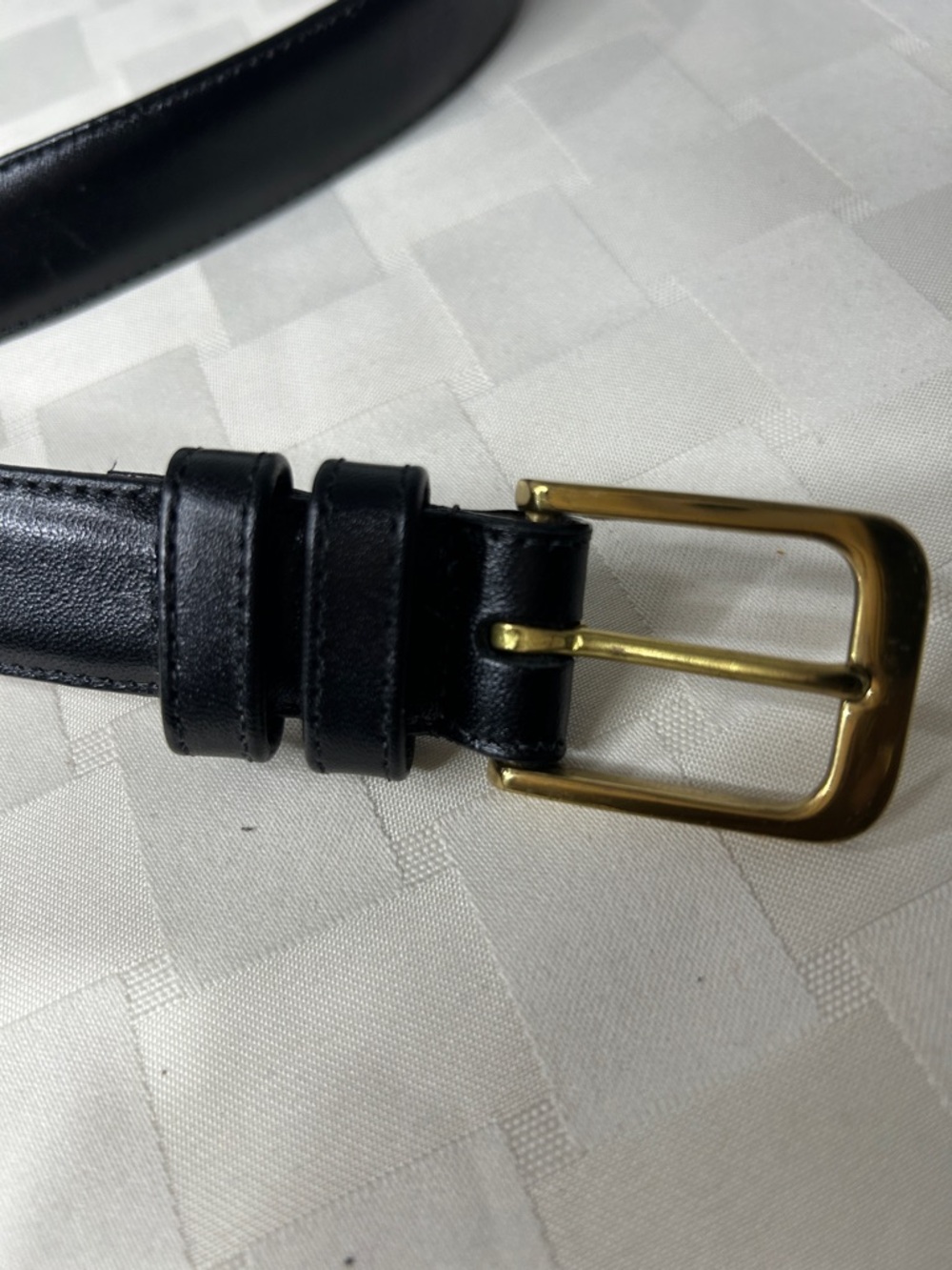 Coach Black Leather Belt with Brass Buckle